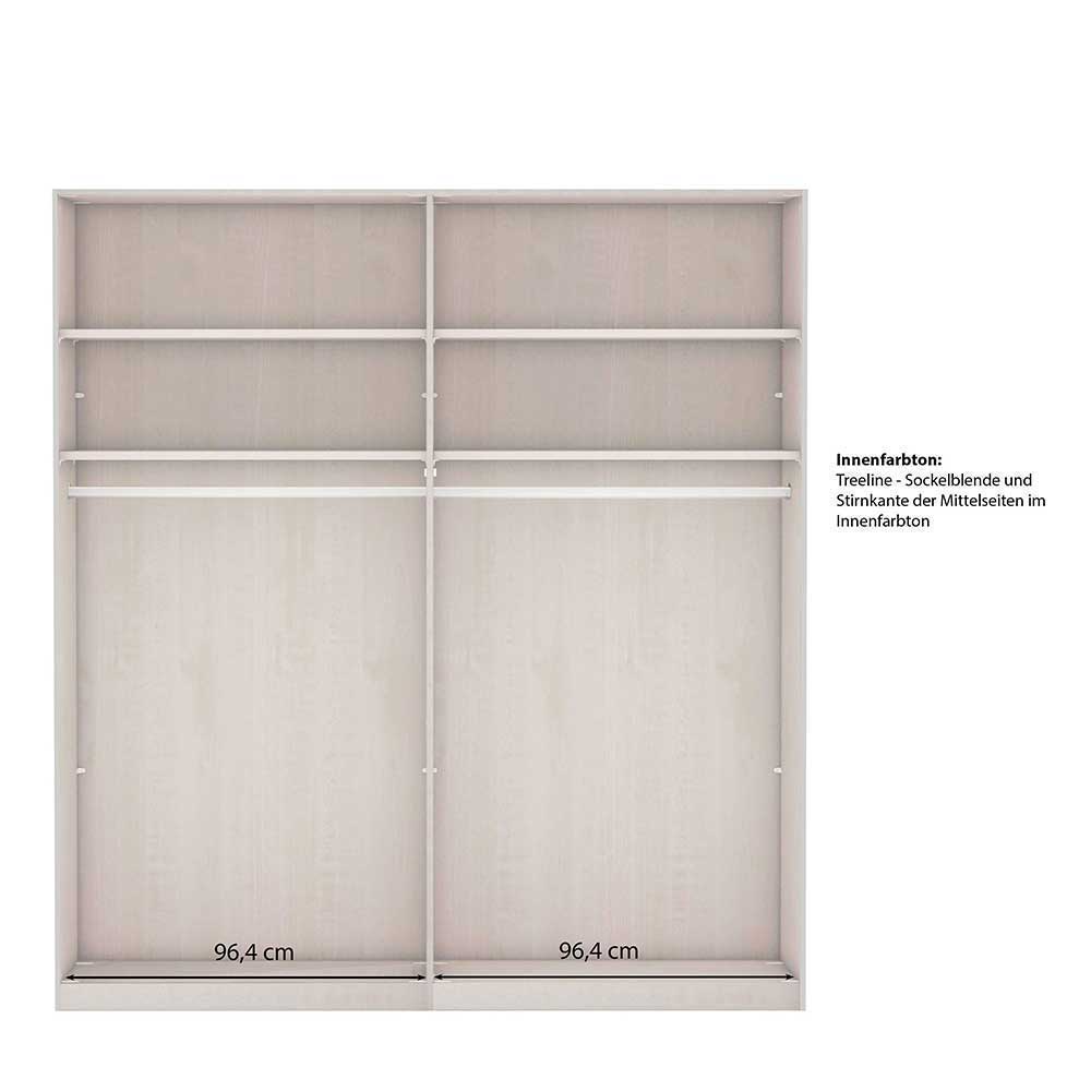 2-türiger Schwebetüren-Kleiderschrank in Graugrün - Rajavo
