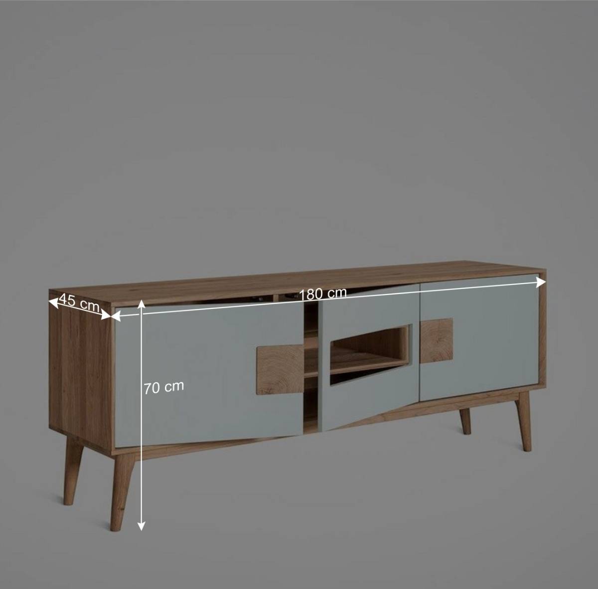 Design TV Schrank in Weiß & Eiche Bianco - Julecas