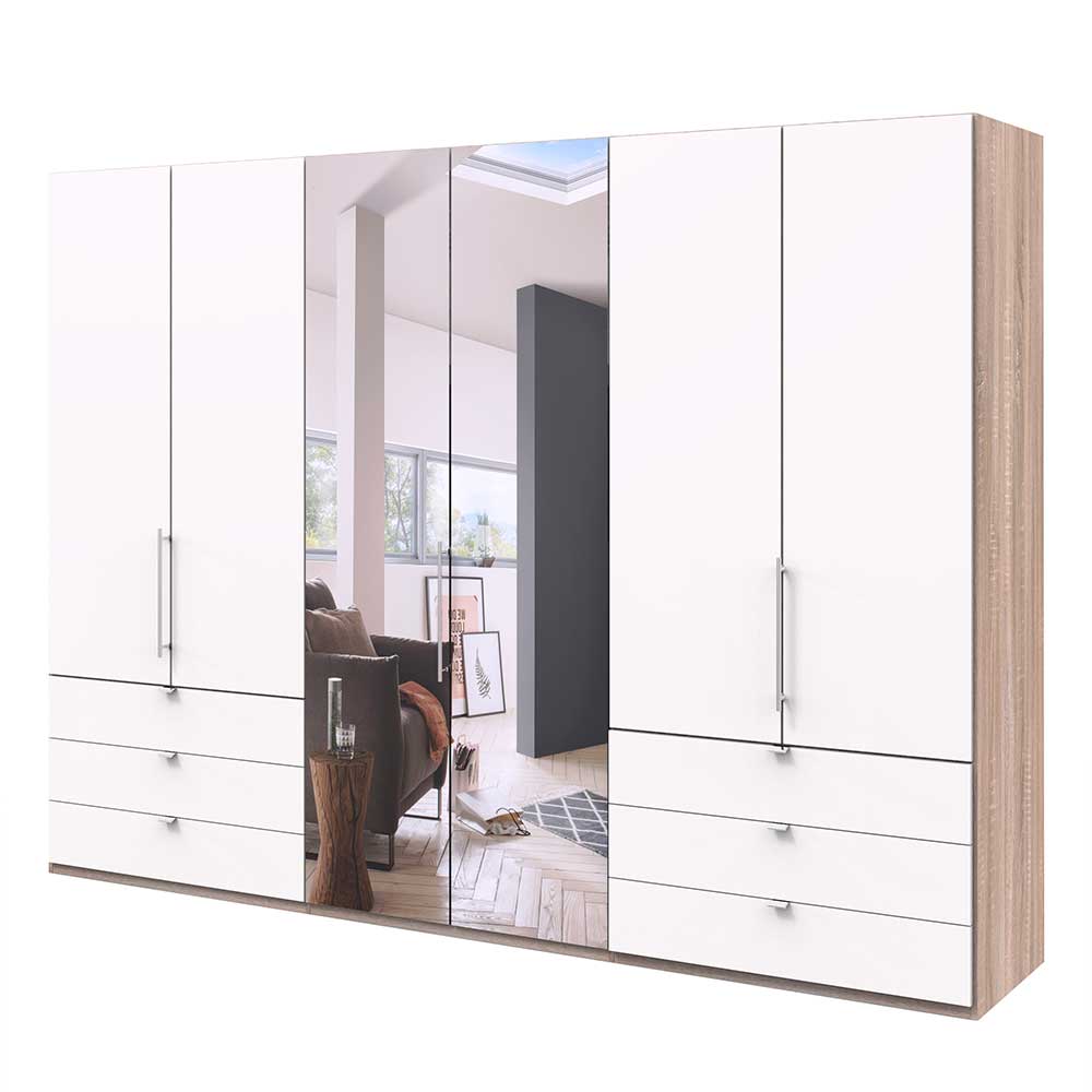 Moderner Falttüren-Kleiderschrank mit Spiegel - Vaclyn