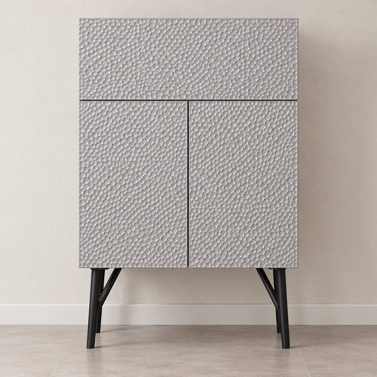 Japandi Barschrank in Hellgrau - Looning