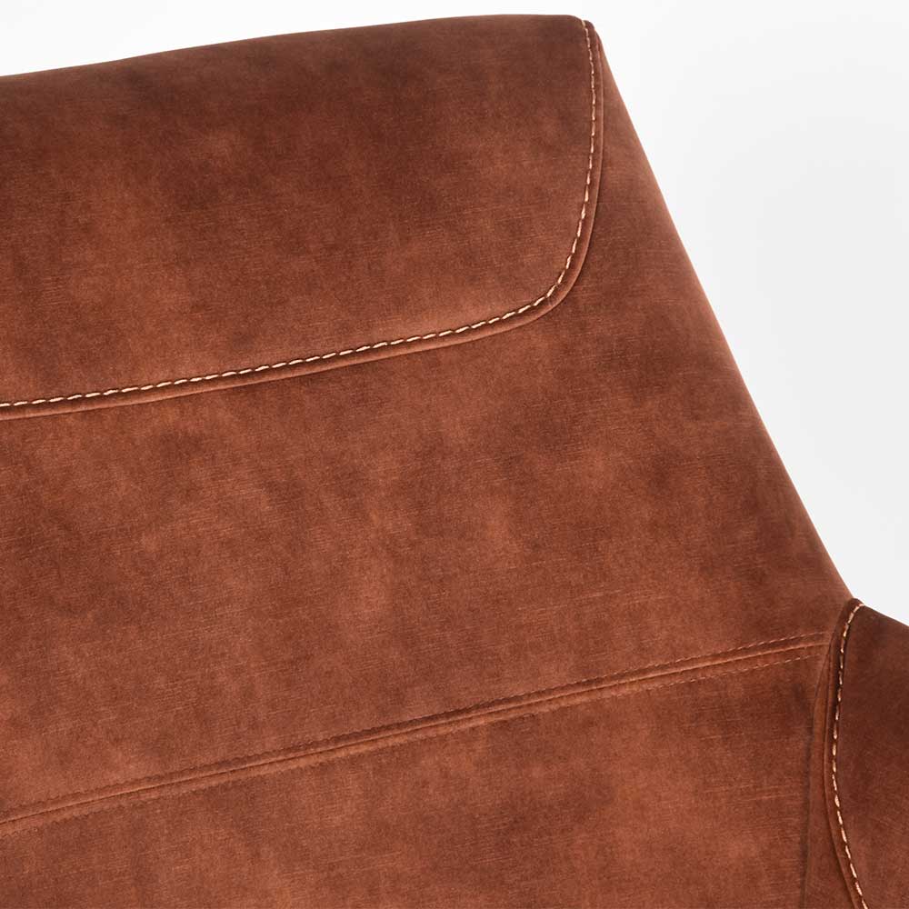 Velours TV Sessel in Rost Braun - Vuluza