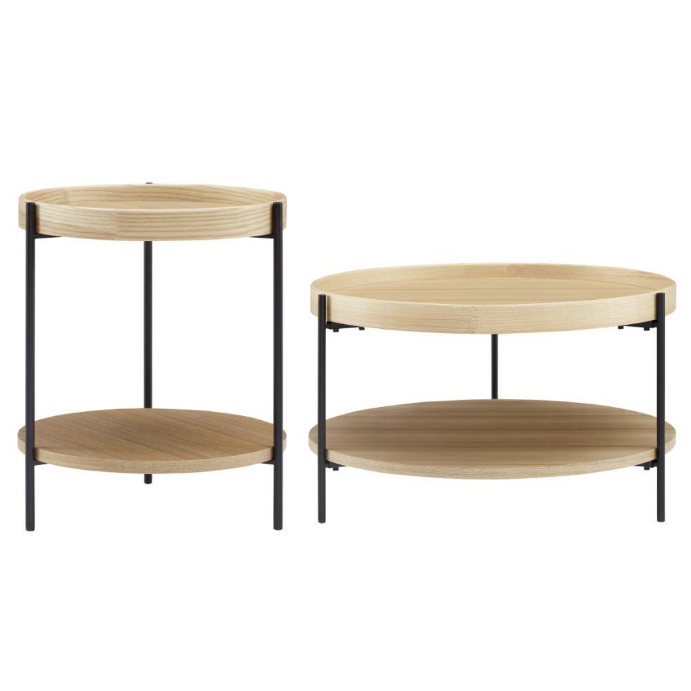 Couchtisch und Beistelltisch Set - Calcarizo (zweiteilig)