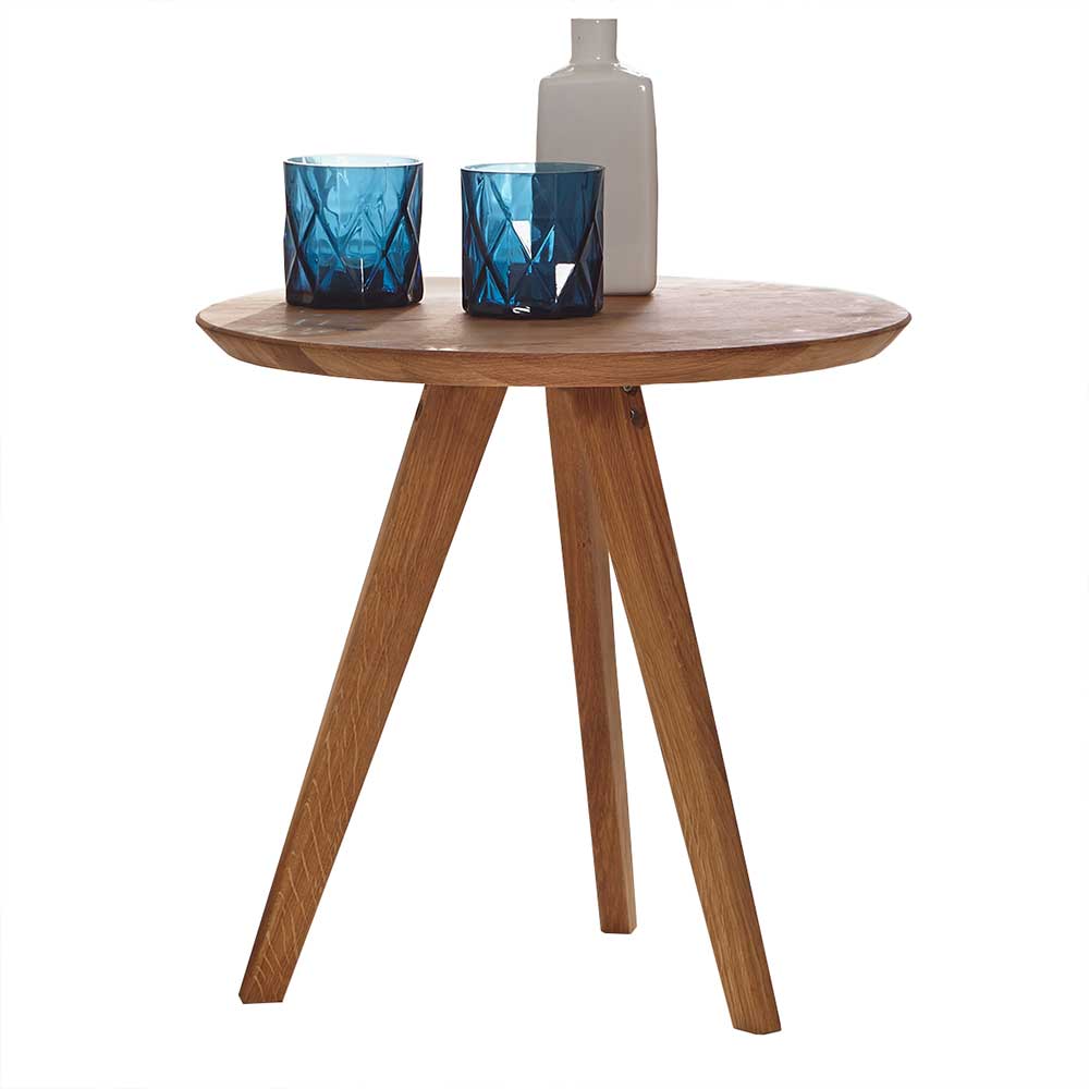 Sofa Beistelltisch aus Wildeiche Massivholz - Sandi