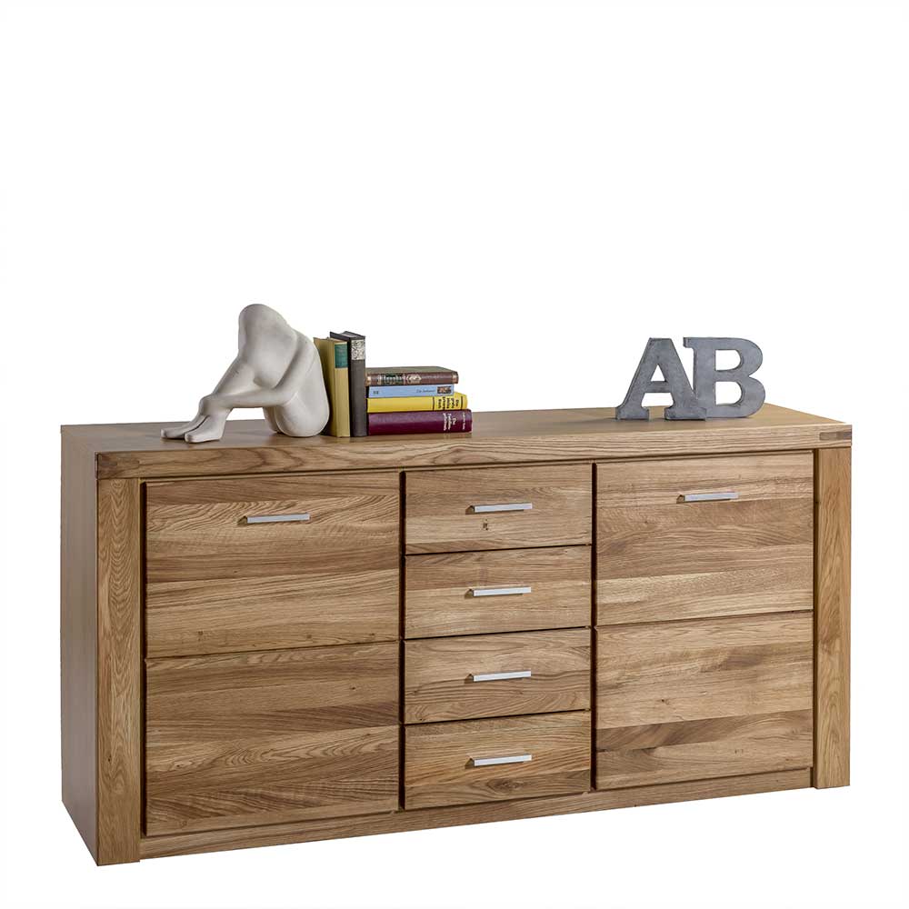 Modernes Holz Sideboard aus massiver Wildeiche für Wohnzimmer oder Essbereich – Maila