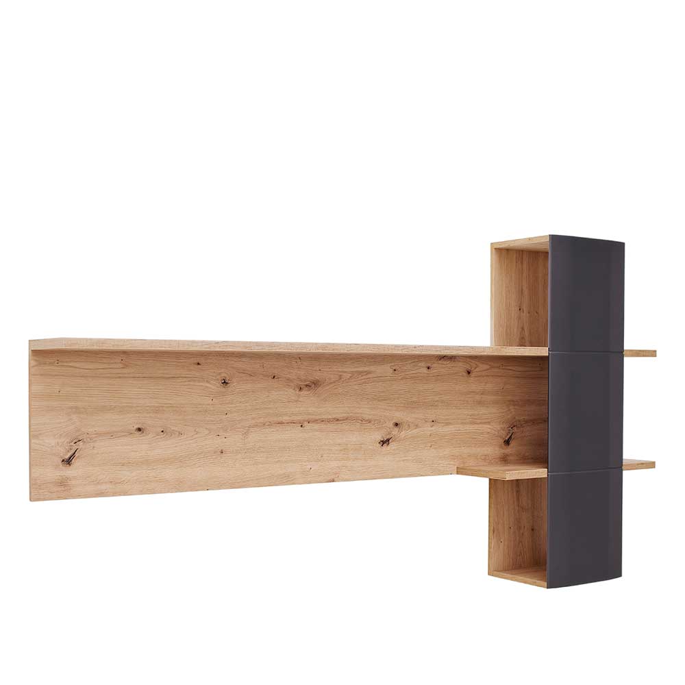 Design Wandboard Regal in Eichefarben & Grau - Vecenda