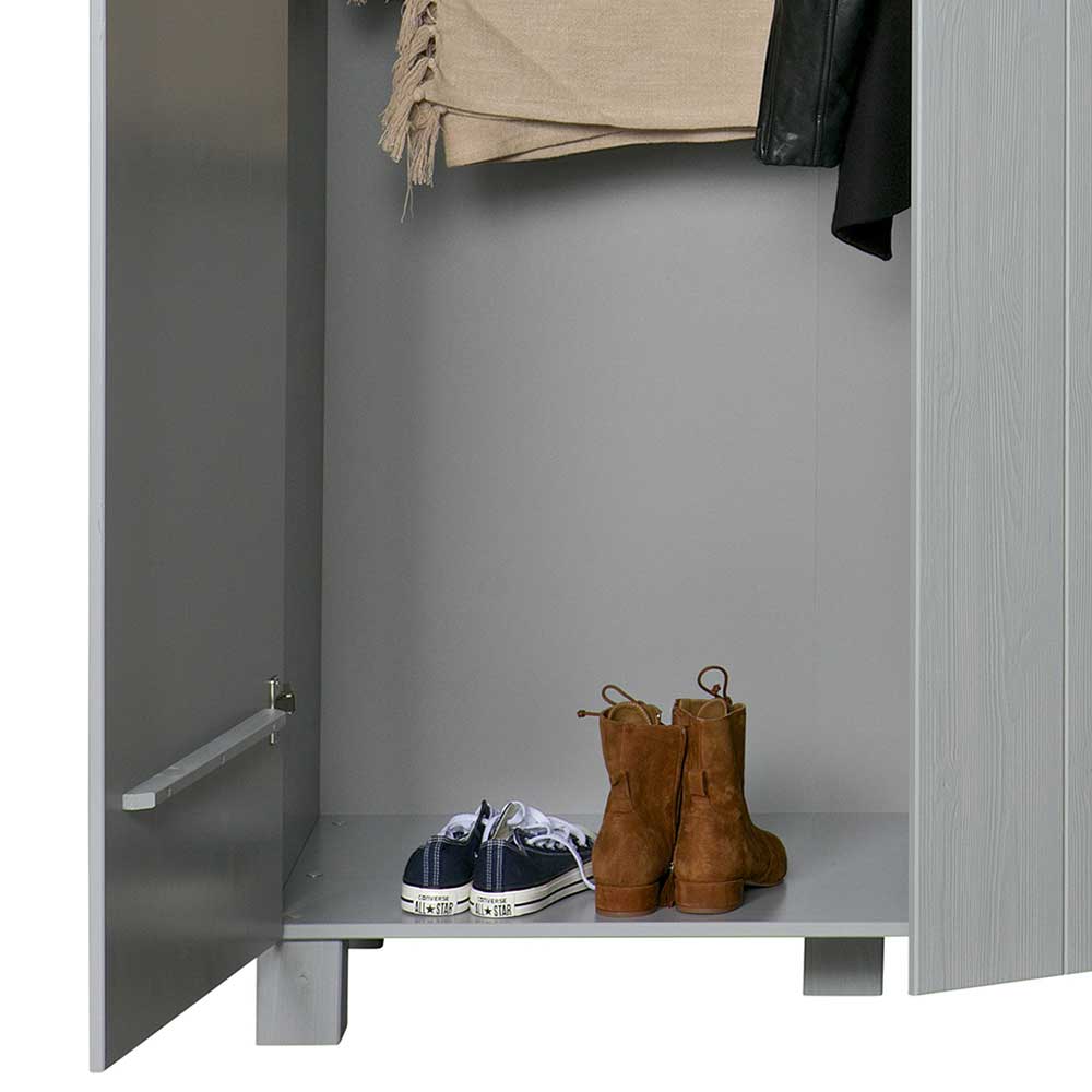 Massiver Kleiderschrank in Betongrau - Tastria