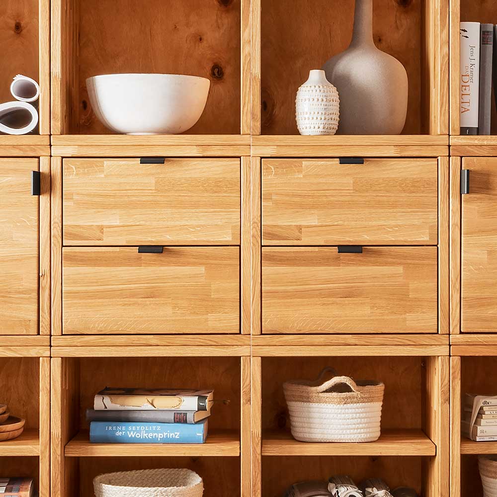 Regal Schrank Wand Möbel Kombi - Iljona (zwanzigteilig)