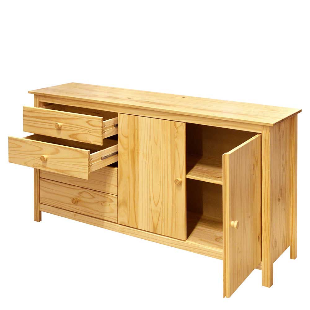150x80x40 Holz Kombikommode aus Kiefer - Kascanu