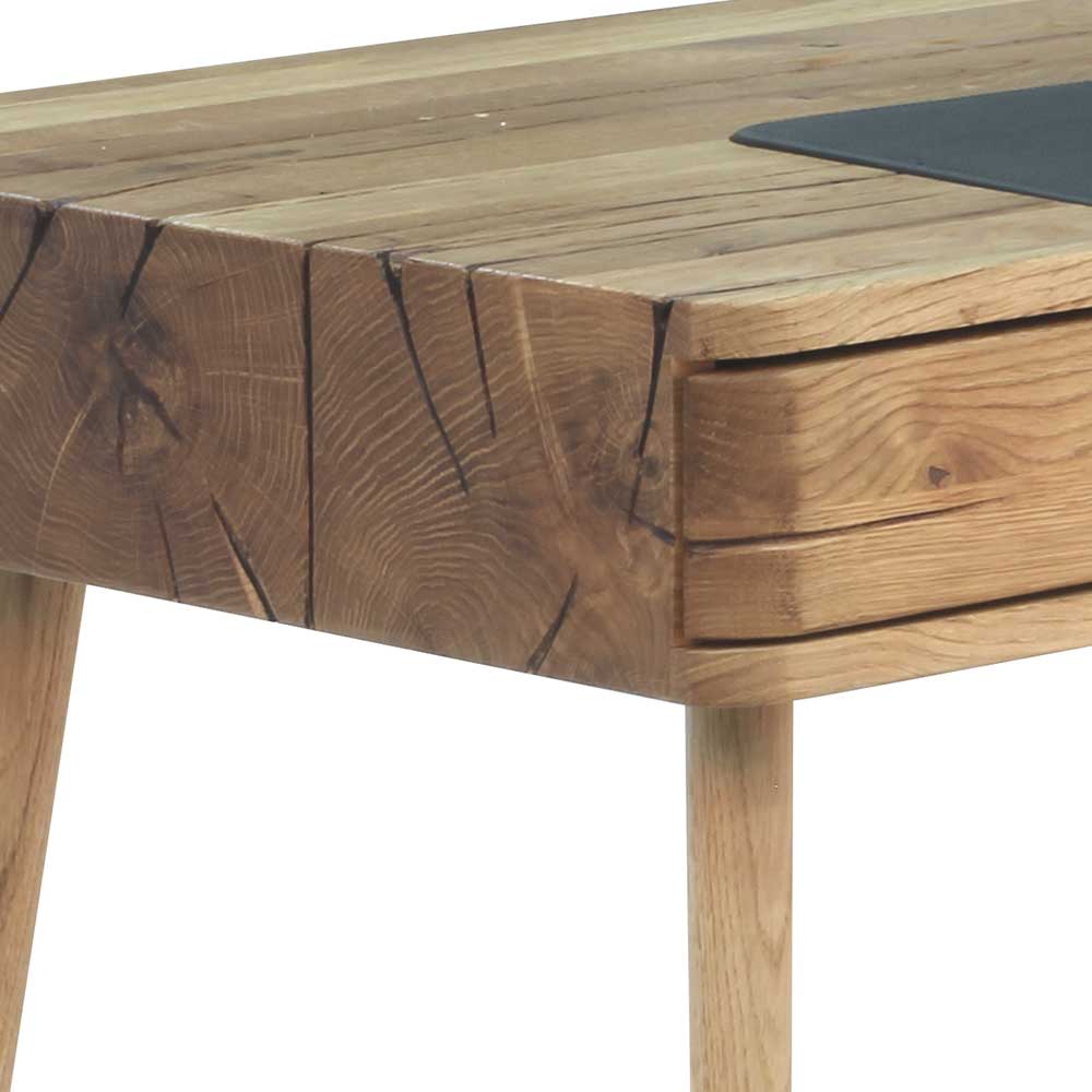 Design Asteiche Schreibtisch mit Leder - Vastillo