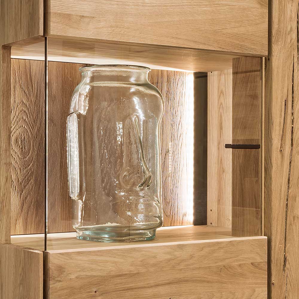 Wohnzimmervitrine aus geöltem Massivholz - Slaraduva