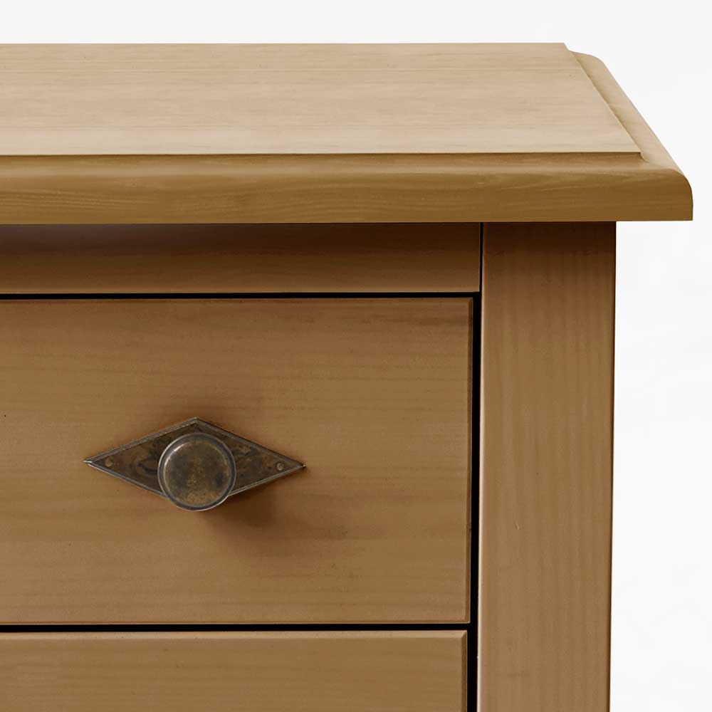 Helle Holzkommode mit Schublade und antikem Metallgriff – Piatra