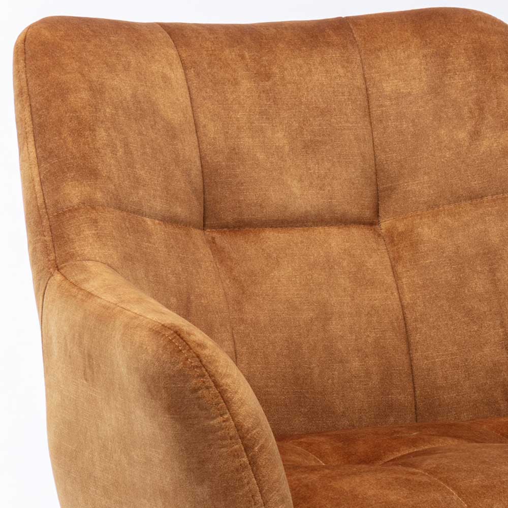 Esstisch Drehstuhl in Ocker Velours - Dayton (2er Set)