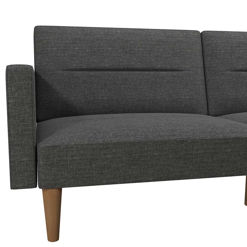 Dreisitzer Schlafsofa in Grau und Holz Natur - Maragas