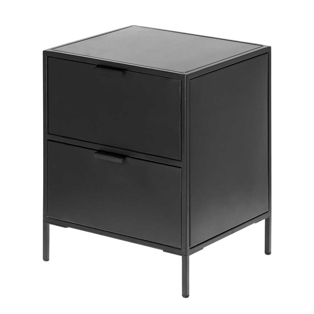 40x50x35 Metall Nachtkommode in Schwarz - Magde