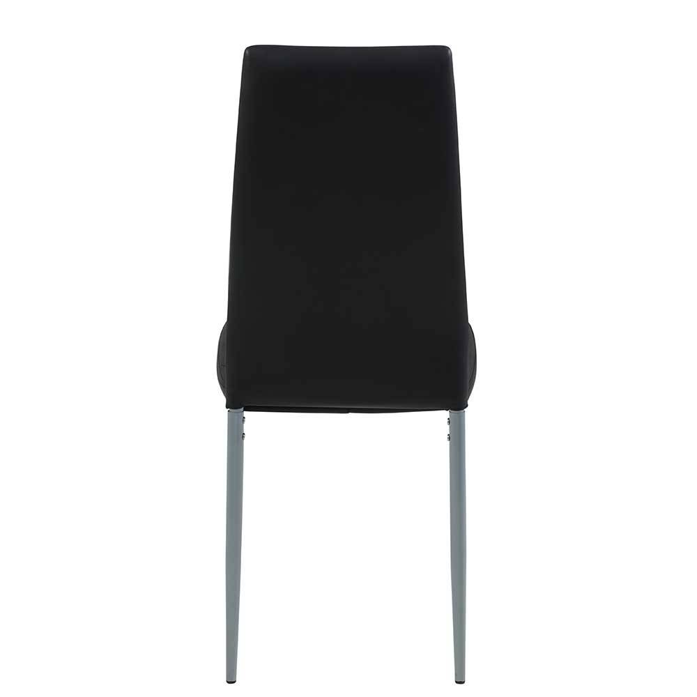 Esstisch Stühle in Schwarz & Alu - Kyperia (2er Set)