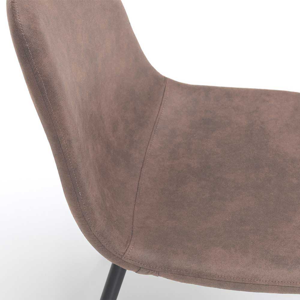 Kunstleder Stühle in Taupe Vintage - Fjord (4er Set)