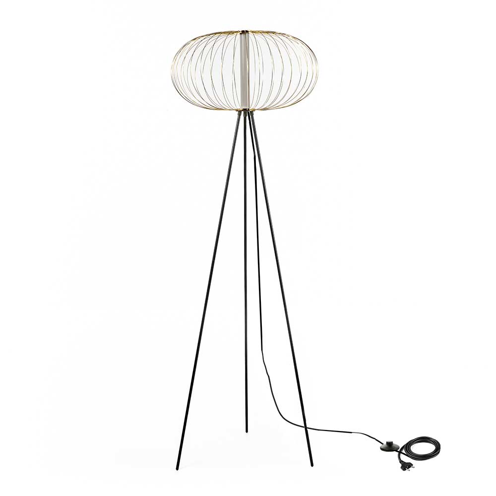 LED Standleuchte in Messingfarben - Poro