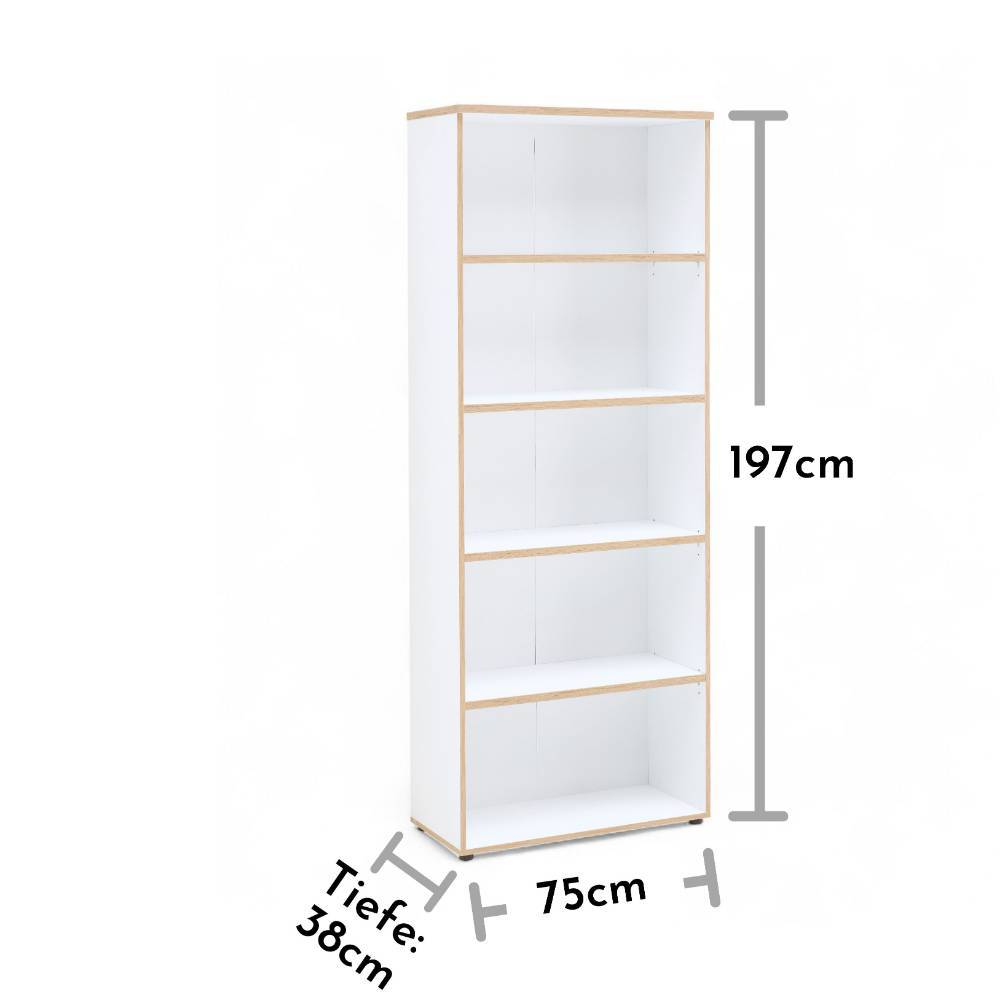 75cm breites Aktenordnerregal in Weiß - Anesto