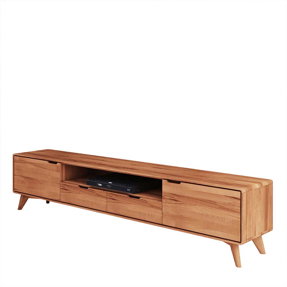 220cm breites Lowboard für TV aus Kernbuche - Junola
