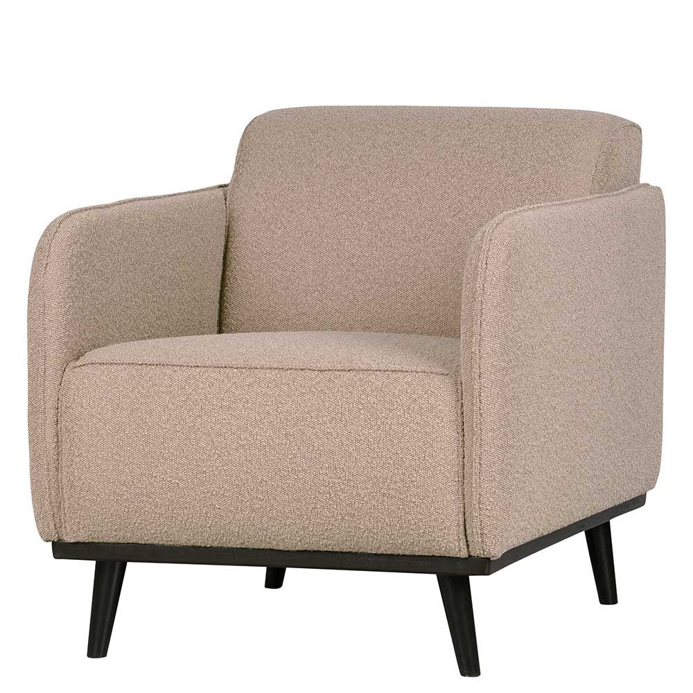 Federkern Sessel in Beige Buklee - Cadiere