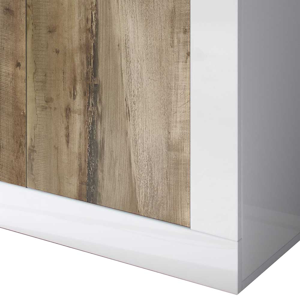 4-türiges Highboard in Holz verwittert NB - Olvenion
