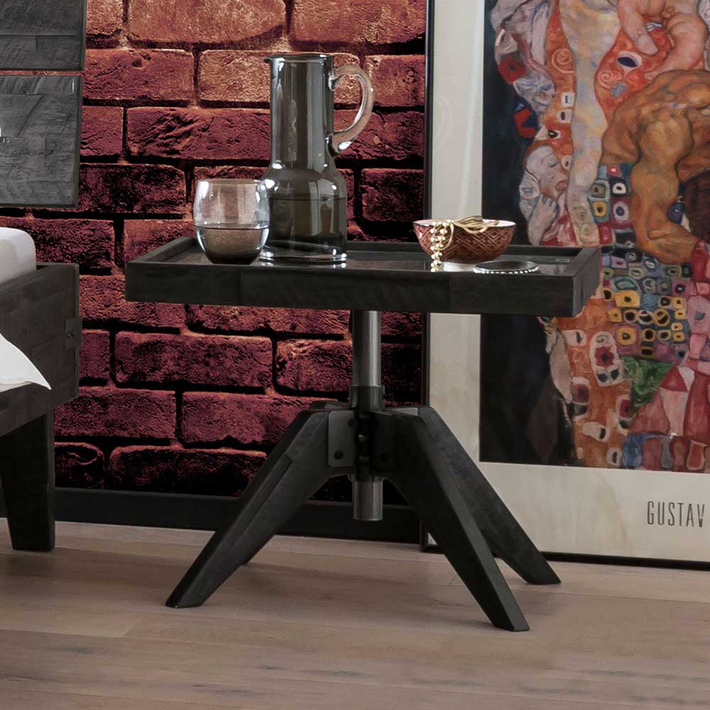 Holzbett aus Akazie in Grau Antik Finish - Jasefiana