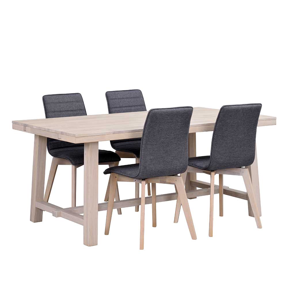 Esszimmer 4-Personen Gruppe White Wash - Dioca (fünfteilig)