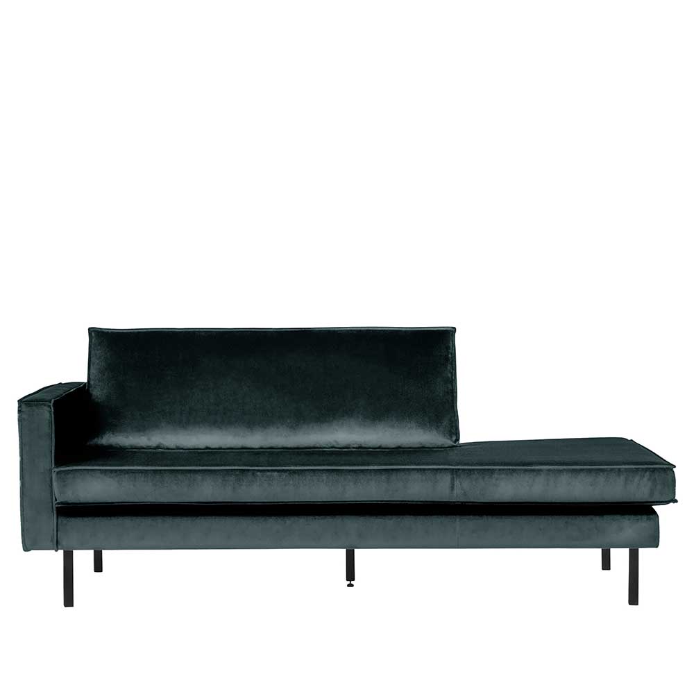 Blaue Samt Recamiere links - Fledos
