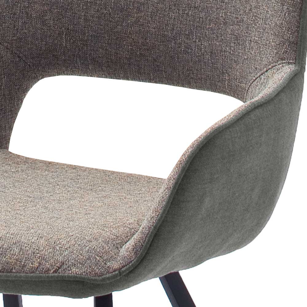 Drehbarer Tischsessel in hellem Grau - Kiano (2er Set)