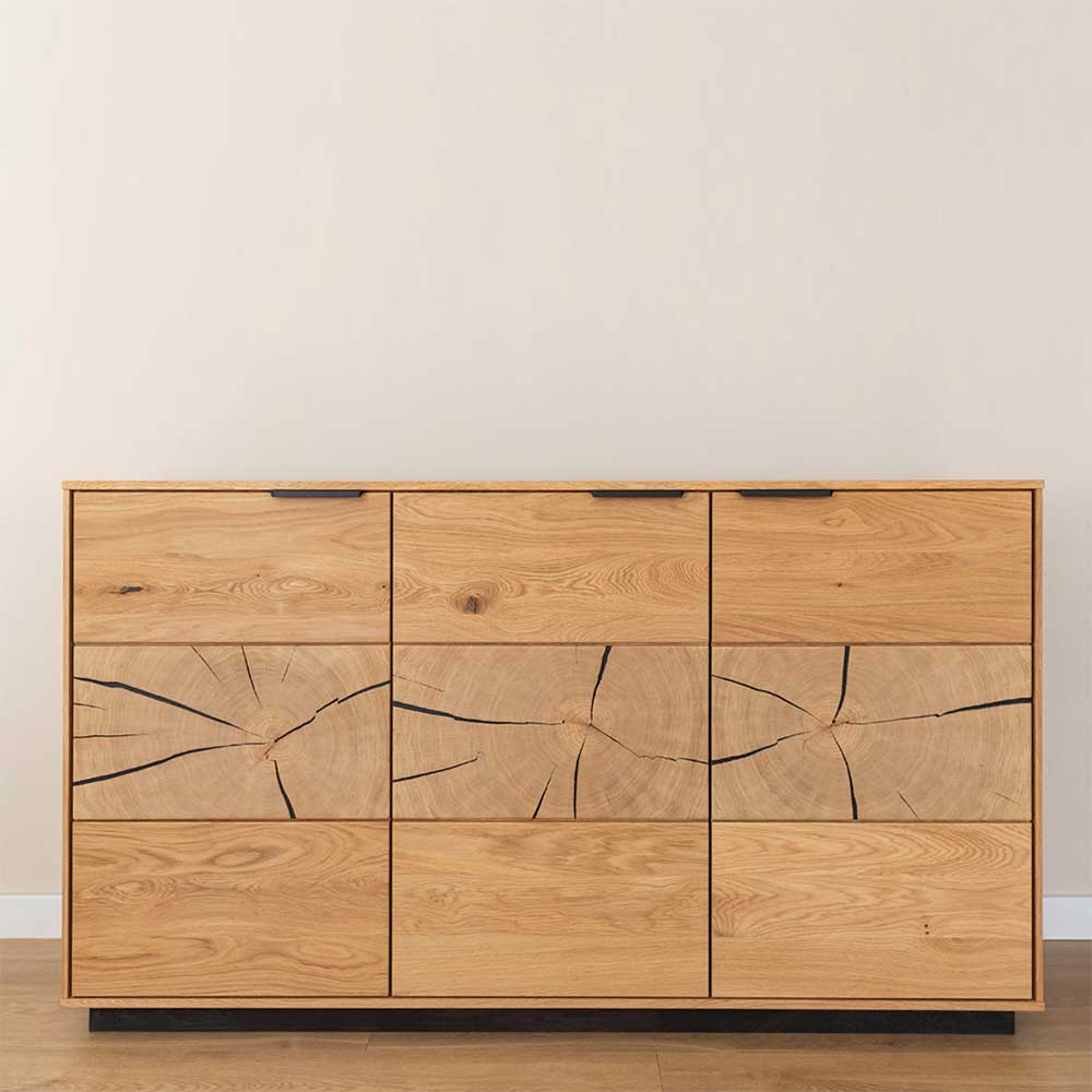 Eichenholz Sideboard mit Hirnholz Applikation - Deruta