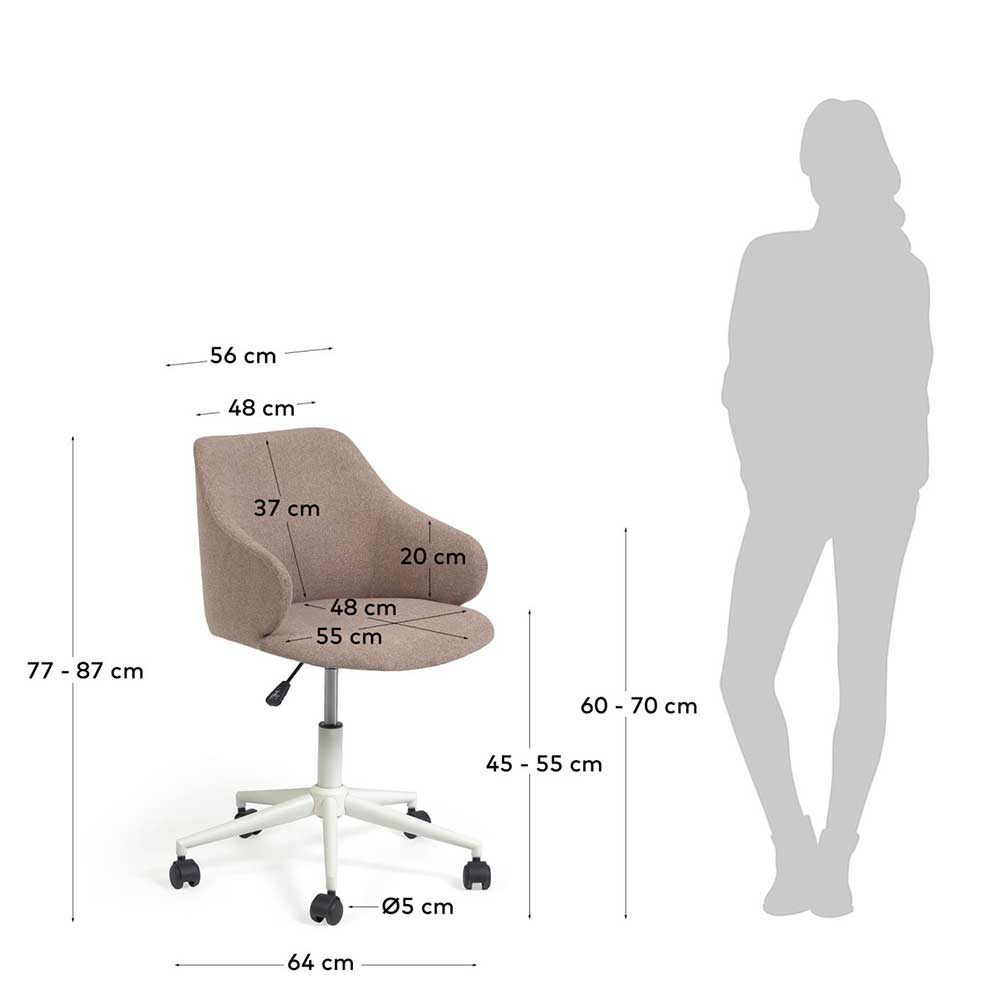 Bürostuhl mit Armlehnen in Altrosa - Sicilia