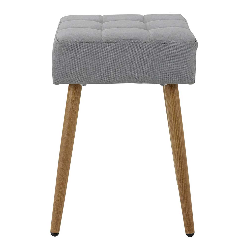 Hocker in Hellgrau Stoff - Curtis