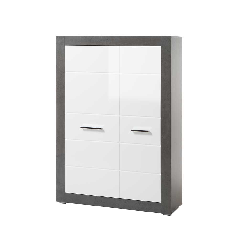 Moderne TV Anbauwand zweifarbig - Istensa (vierteilig)