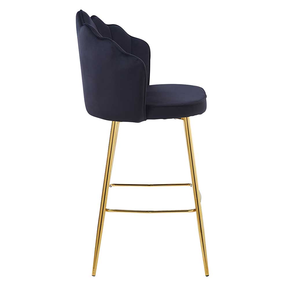 Barhocker mit Muschel Lehne in Schwarz - Geniale (2er Set)