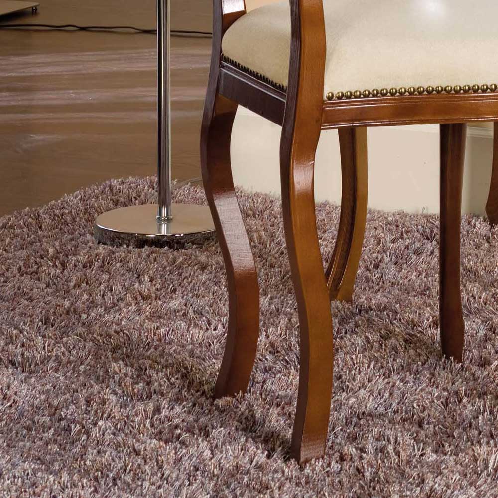Medaillonstuhl in Creme & Nussbaum Natale aus Massivholz