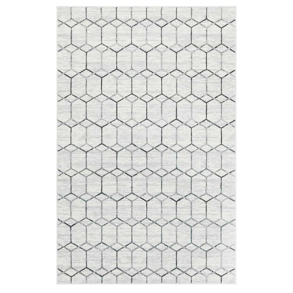 Moderner Designteppich in Creme und Grau - Mesmaria