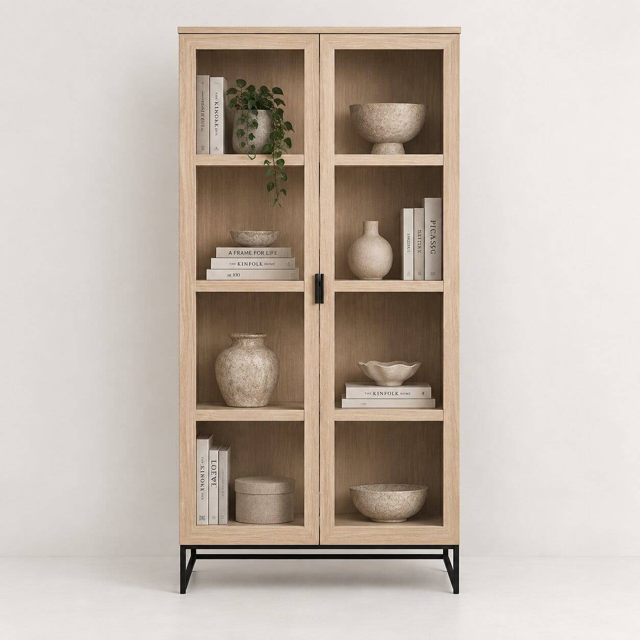 White Wash Vitrinenschrank modern - Myras