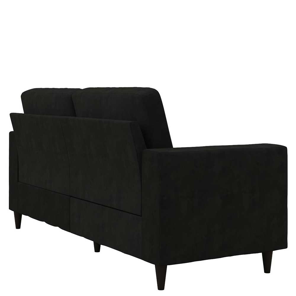 3er Retrocouch aus Samt in Schwarz - Atze