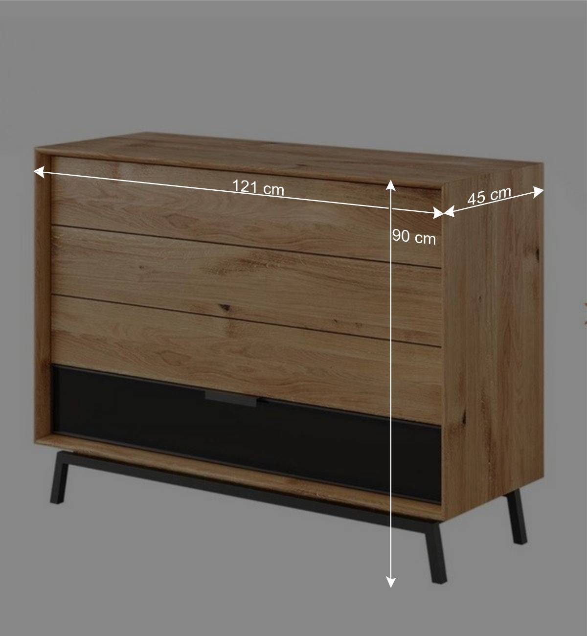 121x90x45 Design Kommode mit vier Schubladen - Fabiella