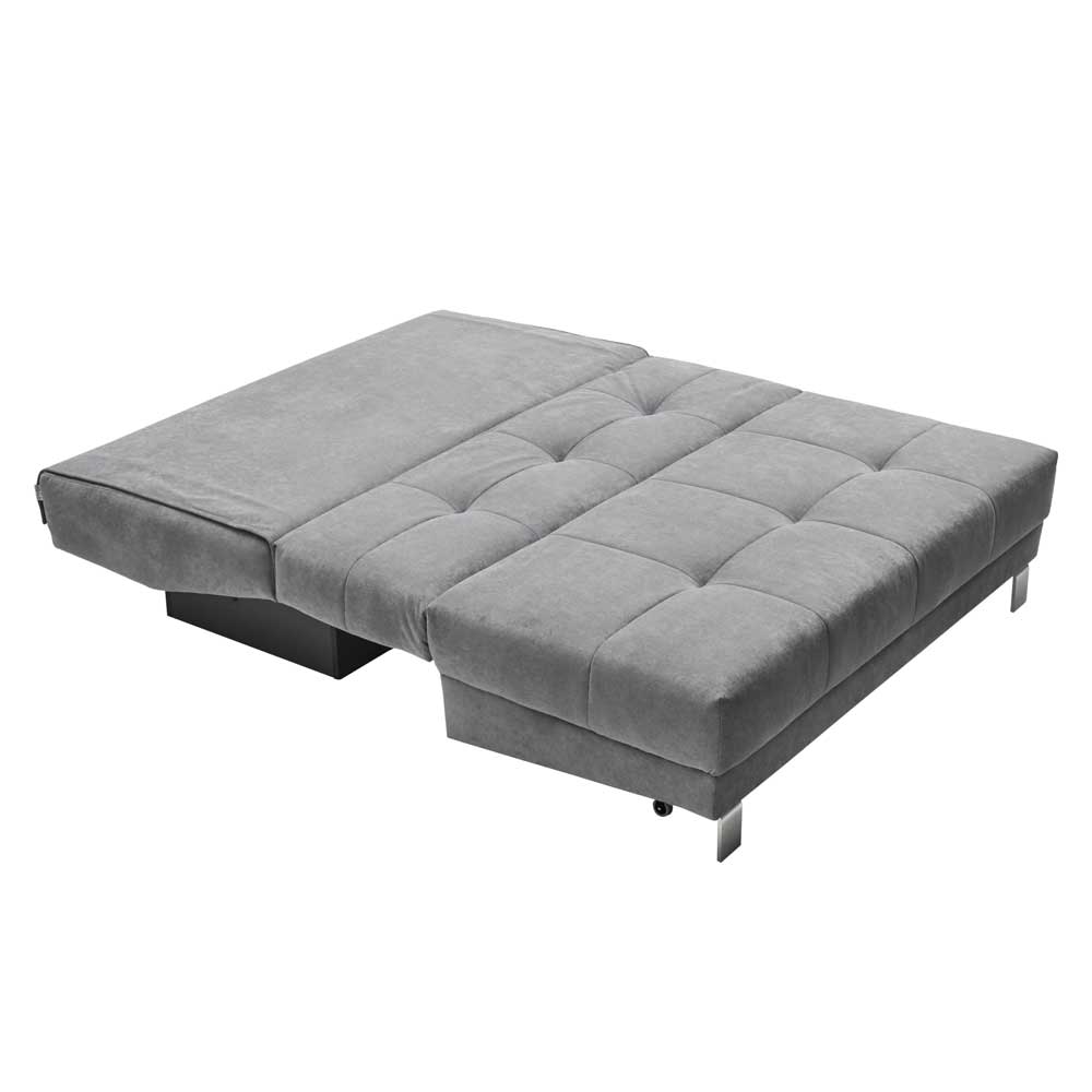 Moderne Ausziehcouch in Grau Microvelours - Samura
