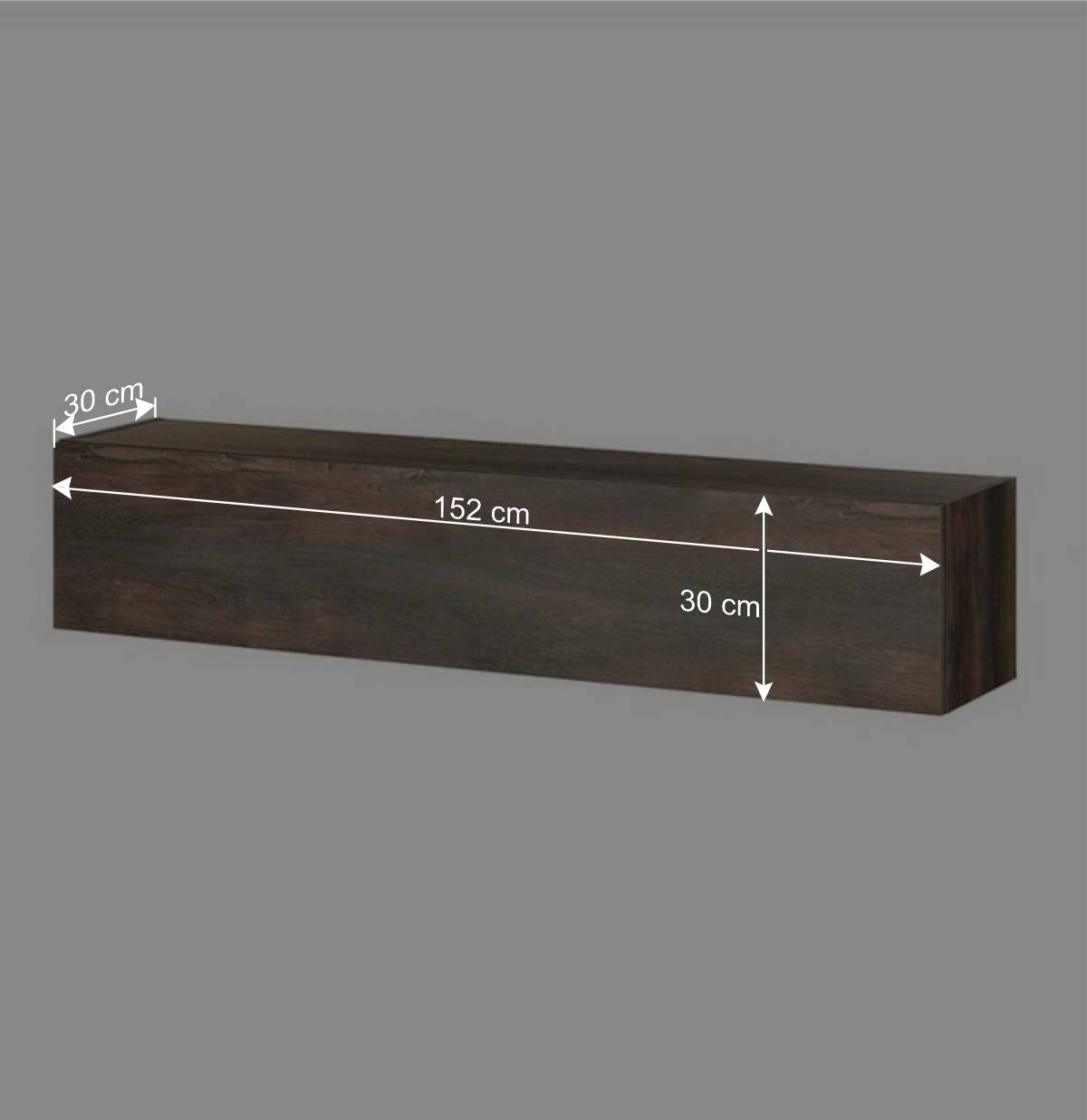 Wohnzimmer Oberschrank in Eiche Dunkel - Mundo