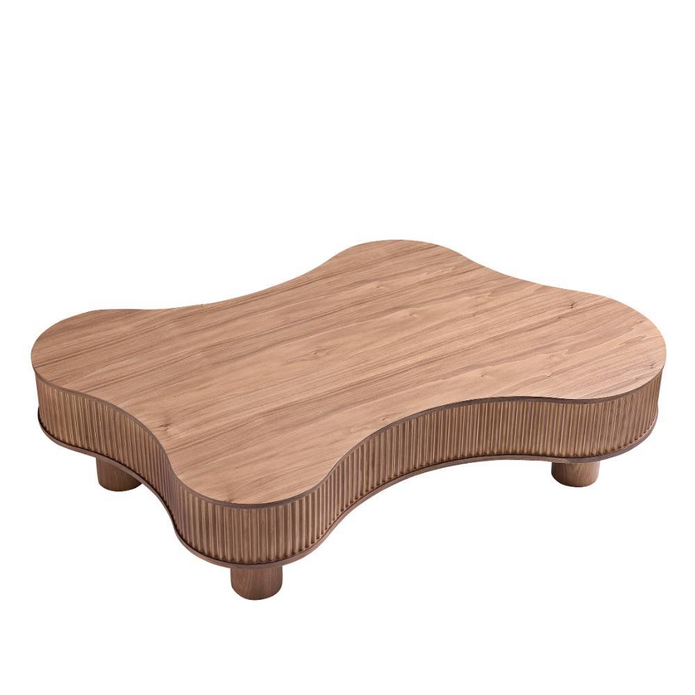Design-Wohnzimmertisch in Walnuss Furnier - Foliage