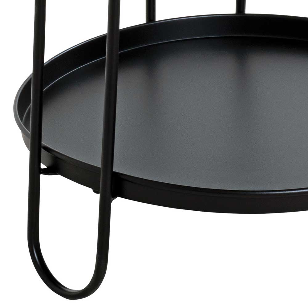 Runder Design Beistelltisch in Schwarz - Inhaga