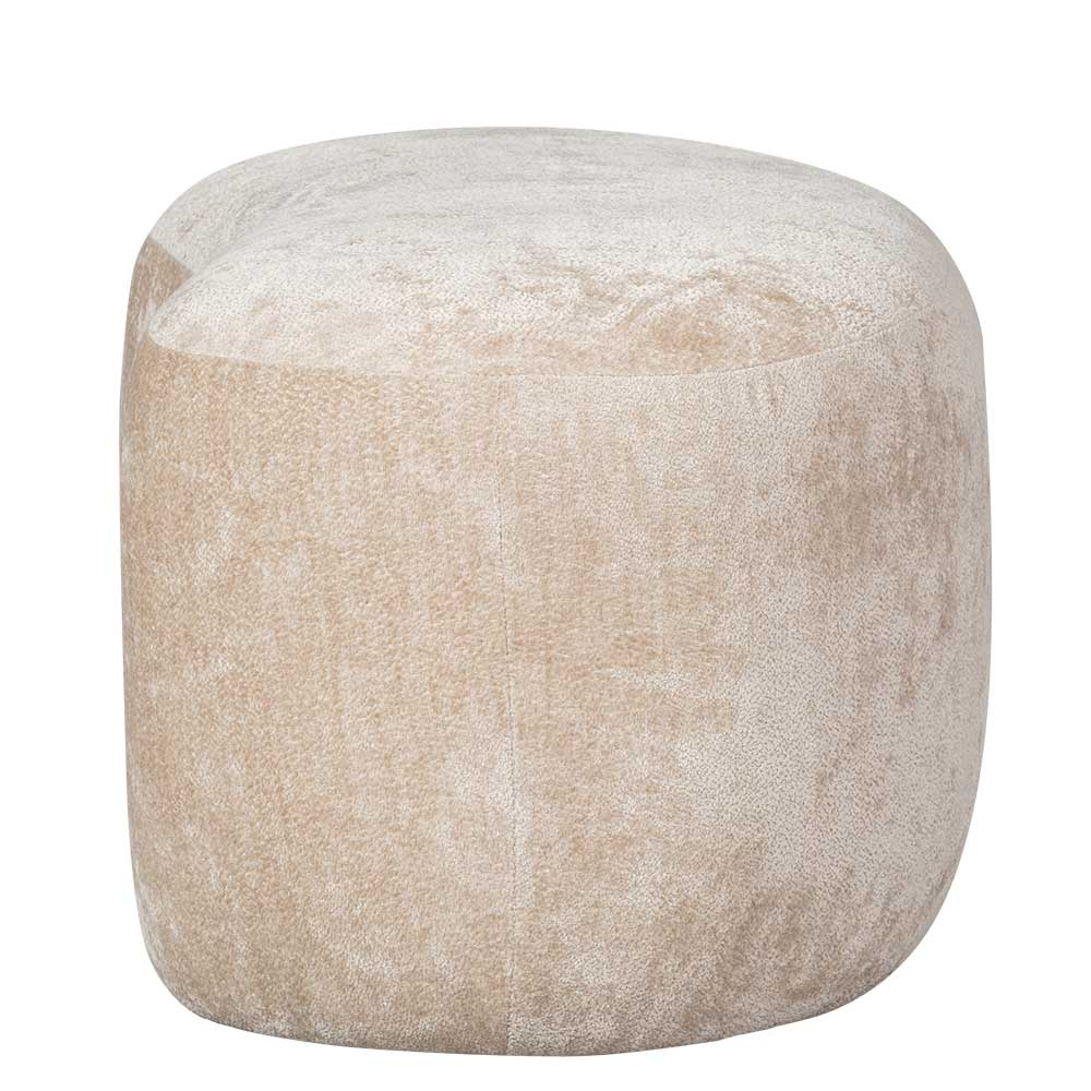 Polsterhocker in Beige Chenille - Paryra