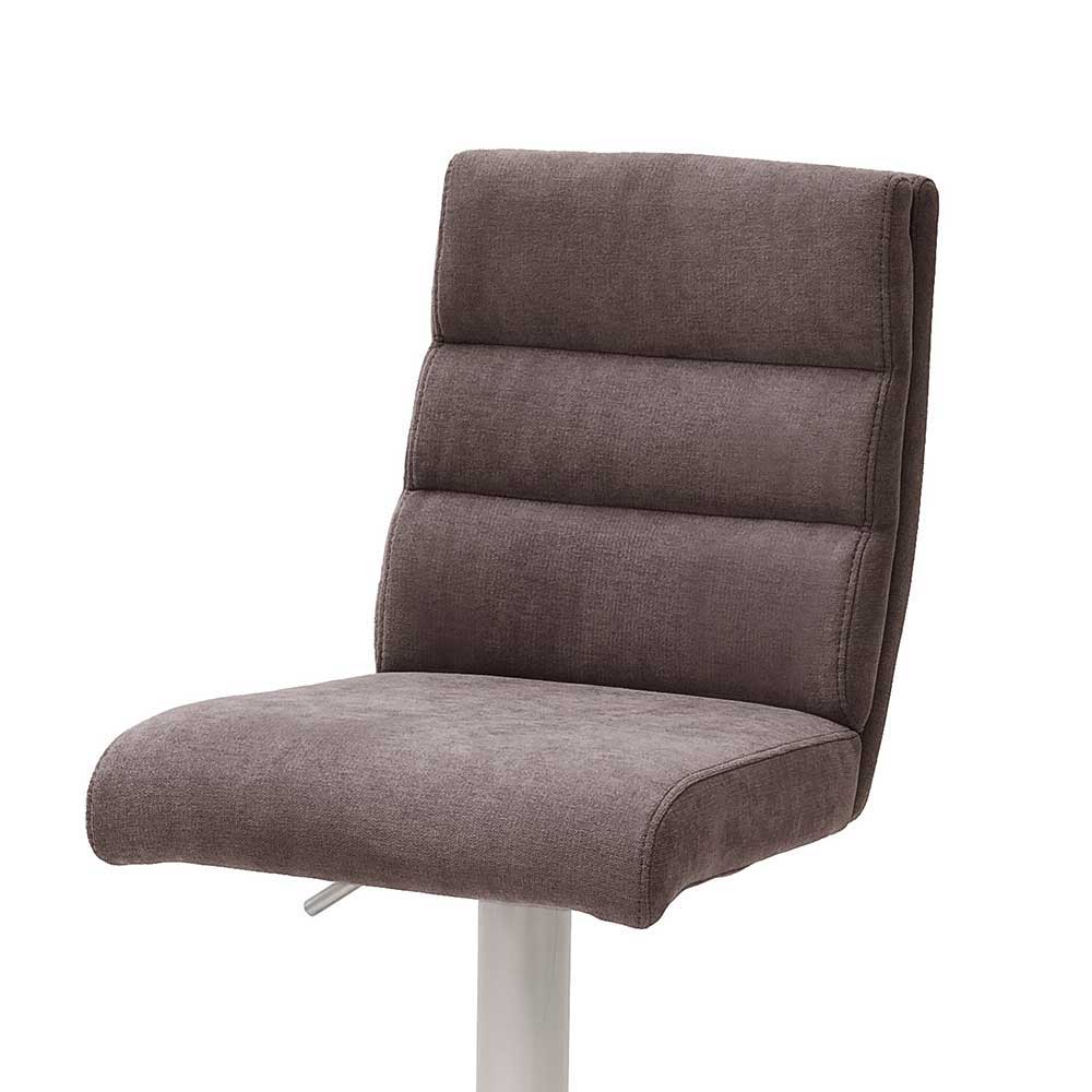 Brauner Barhocker mit Lehne drehbar Fabiola & verstellbar