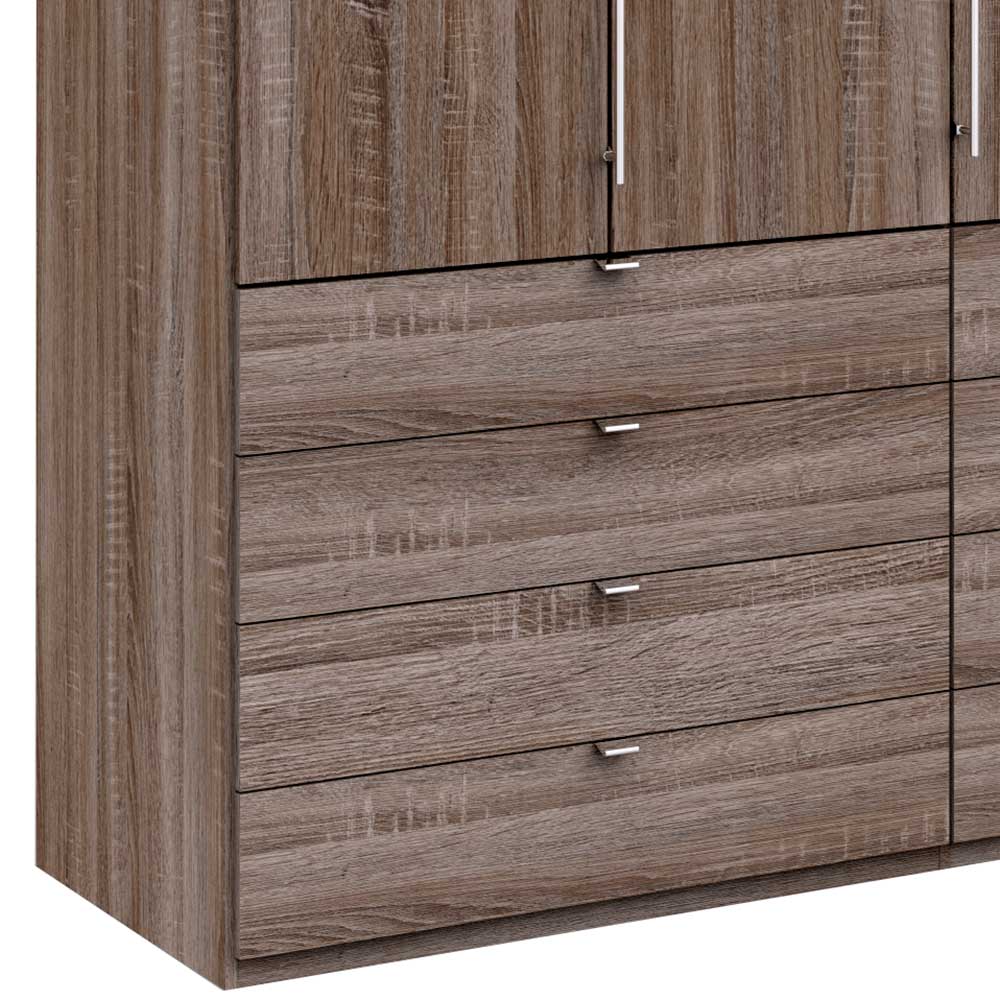 Kompakt Kleiderschrank in Holzoptik Eiche dunkel - Crenba