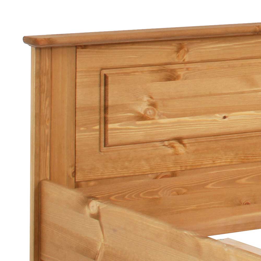 Holz Landhaus Doppelbett in Natur - Imressa