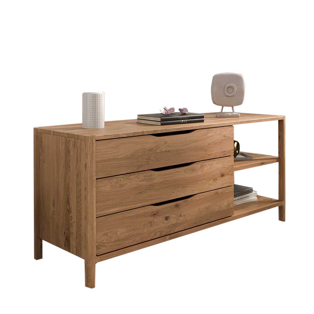 64 cm hohes Sideboard aus Wildeiche massiv - Laida