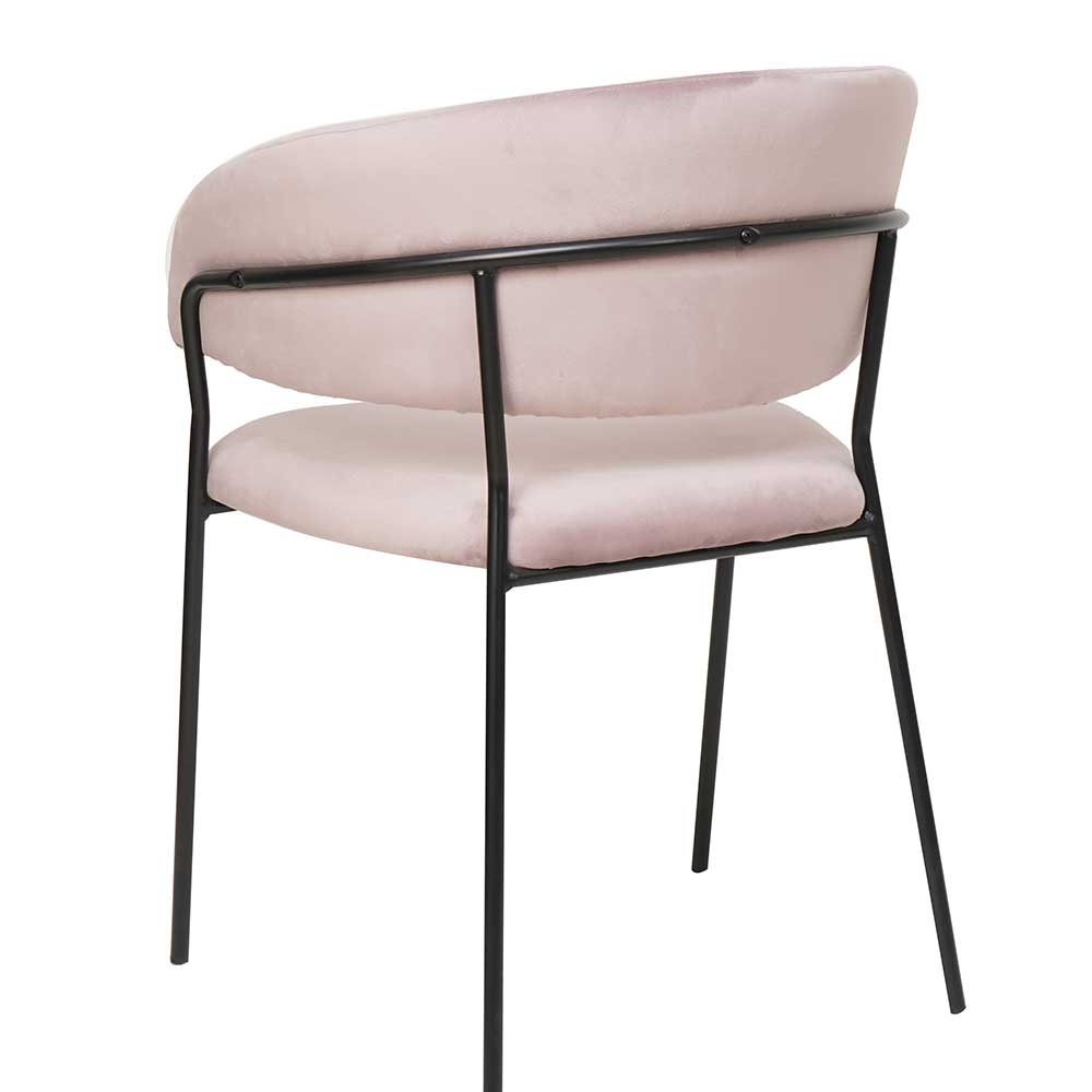 Polsterstuhl in Rosa & Schwarz - Cementa