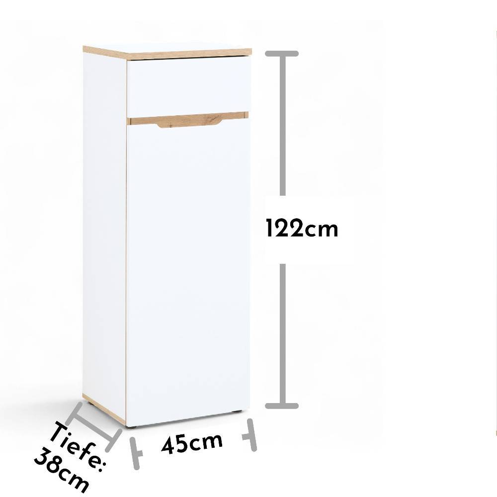1-türiger Aktenschrank 122 cm hoch - Anesto